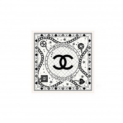 CHANEL CHIFFON SQUARE SCARF (110*110cm) 
